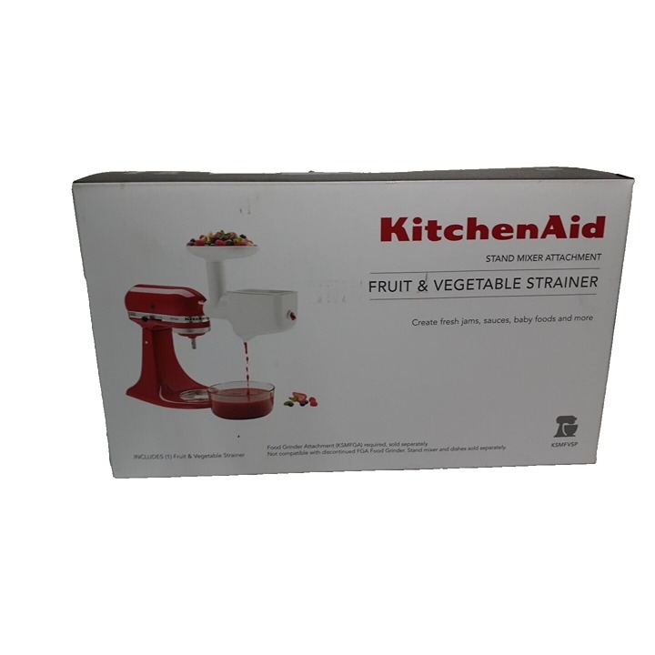 KitchenAid KSMFVSP Fruit and Vegetable Attachment Strainer, Plastic, White