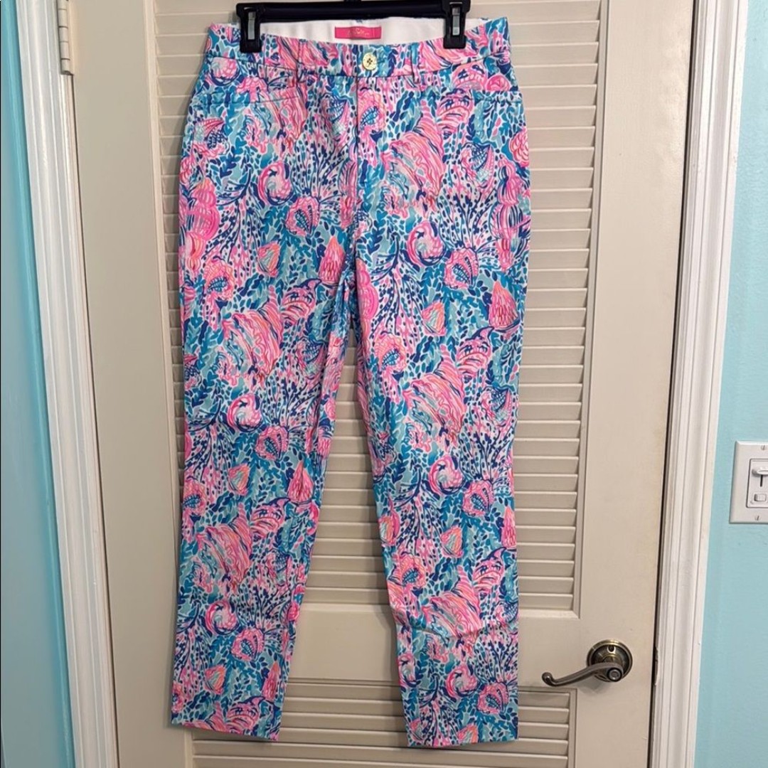 Lilly Pulitzer Kelly Stretch Ankle Pant Multi Treasure Trove Size 10