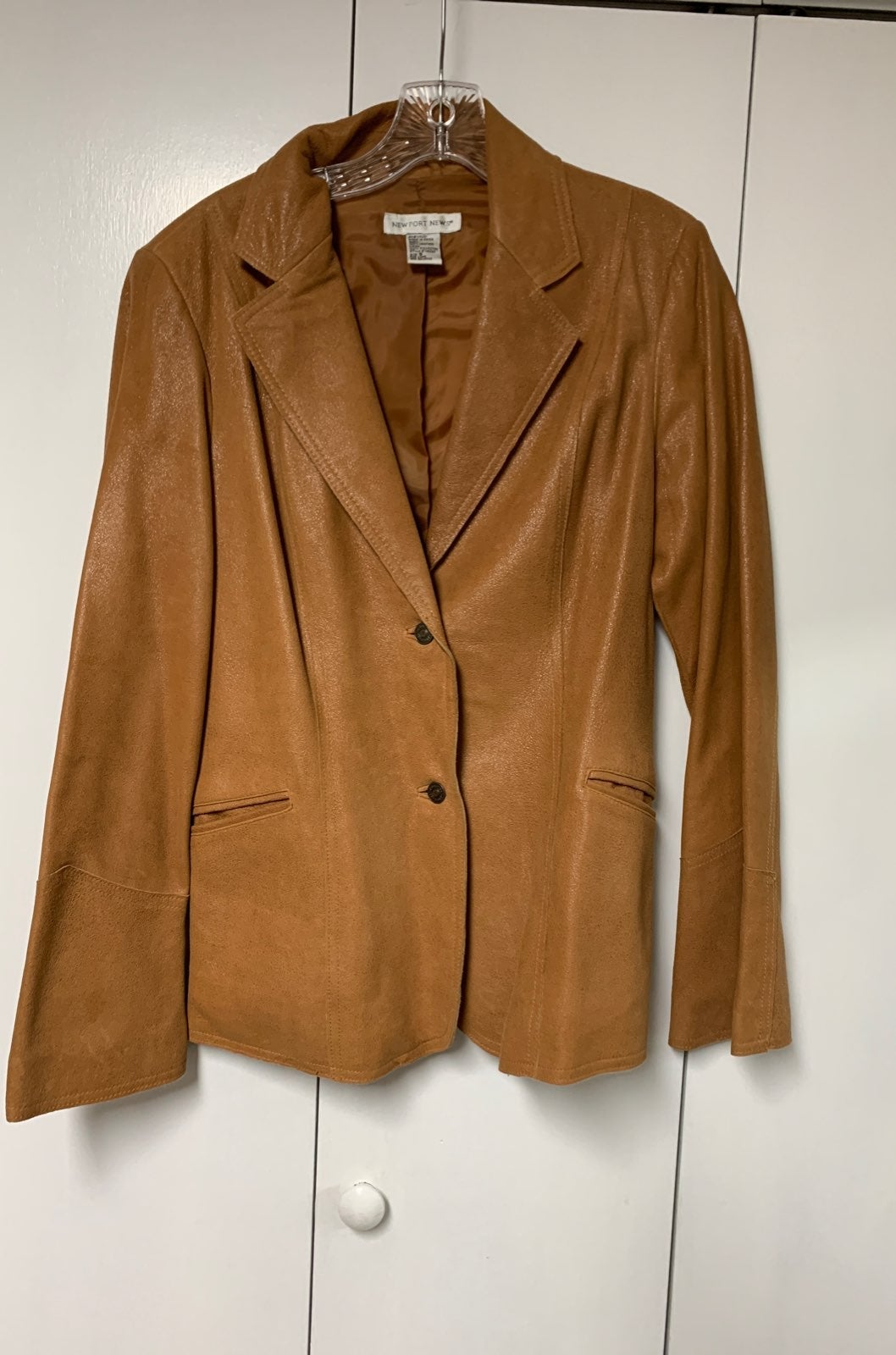 100% leather blazer for women