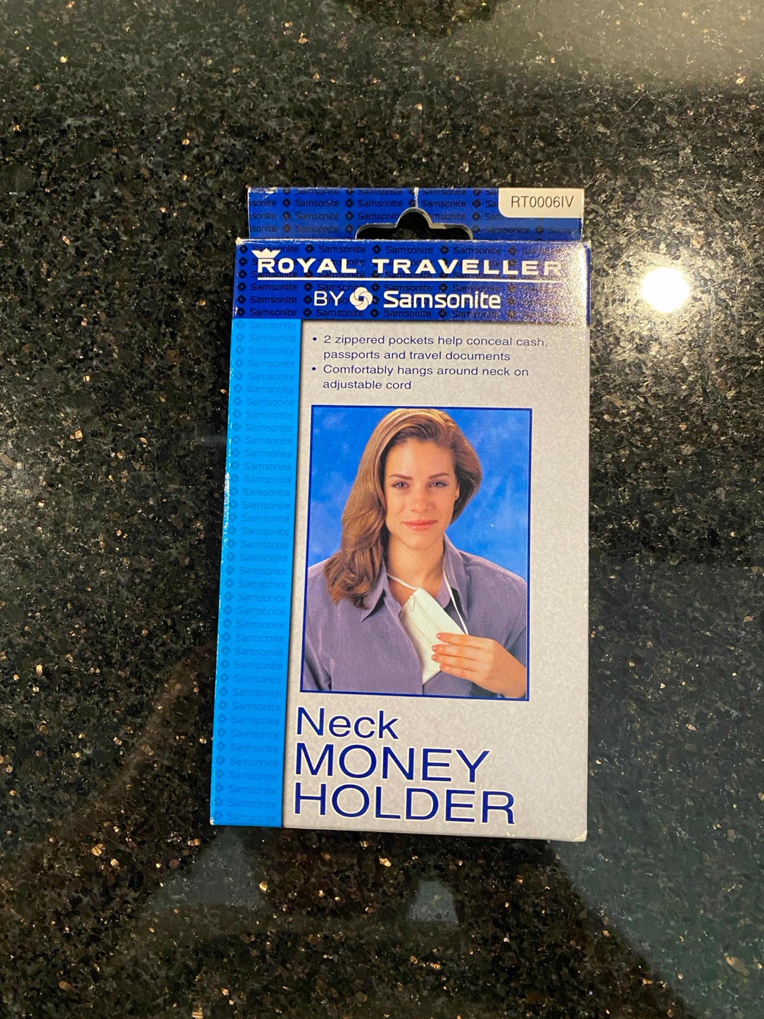 Traveler Neck Money Holder with 2 Zippered Pockets for Cash & Passport - Samsonite