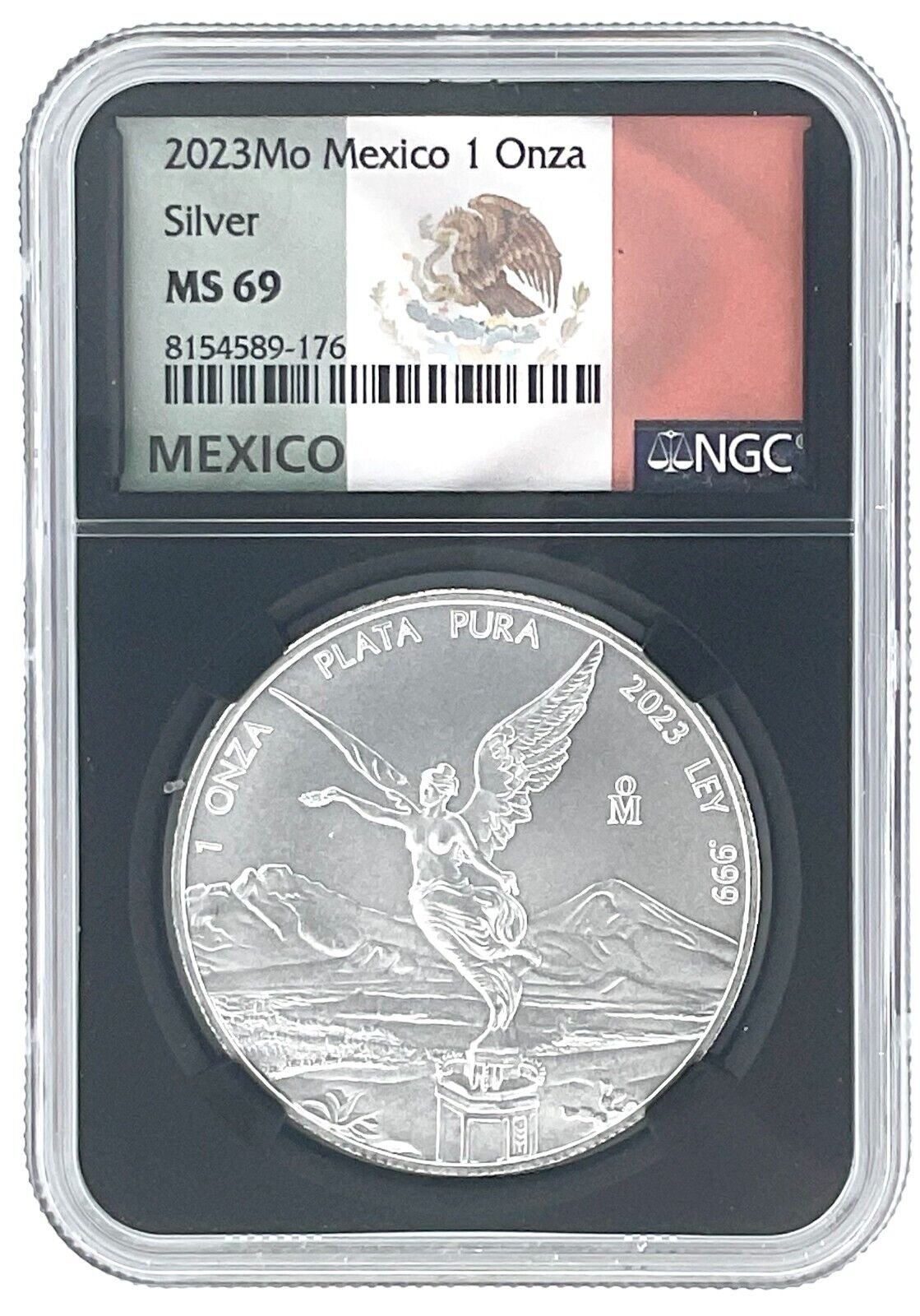 2023 Mexico 1oz Libertad NGC MS69 Black Core - Flag Label