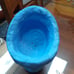 Hand made blue head planter.