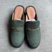 Madewell Farida Mules Calf Hair Chunky Heel Green Women's 7