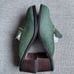 Madewell Farida Mules Calf Hair Chunky Heel Green Women's 7