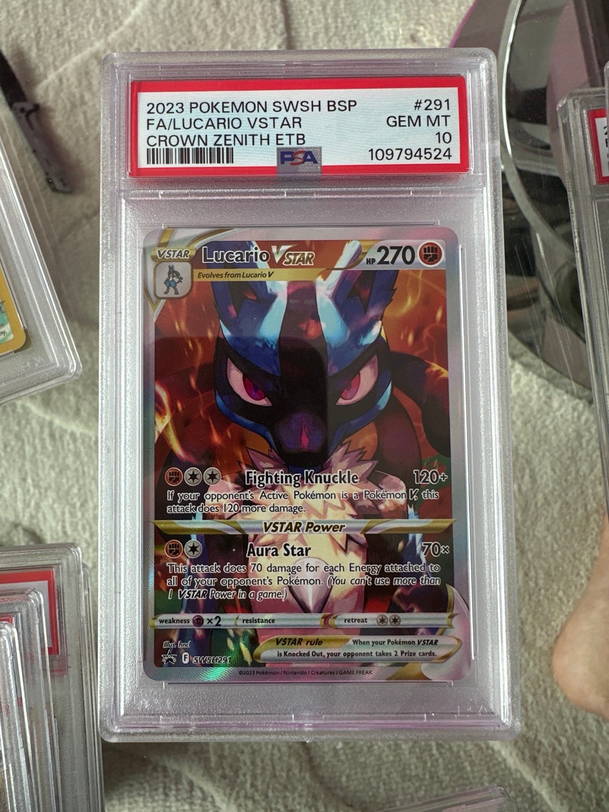 Lucario VSTAR Full Art PSA 10 (Crown Zenith ETB Black Star Promo) 291
