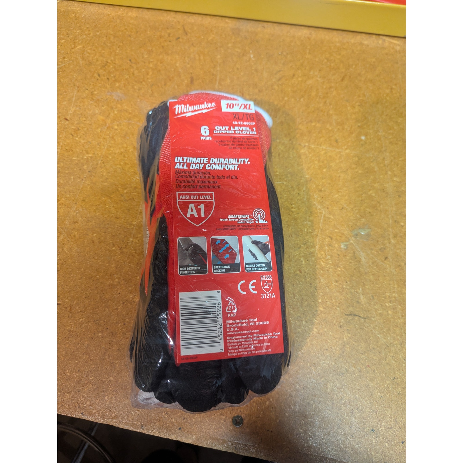 Milwaukee 10" Red Nitrile Level 1 Cut Resistant Gloves