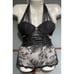 LA PERLA ITALY Black Lace Mesh Halter Babydoll Chemise Teddy Lingerie Size 32 US