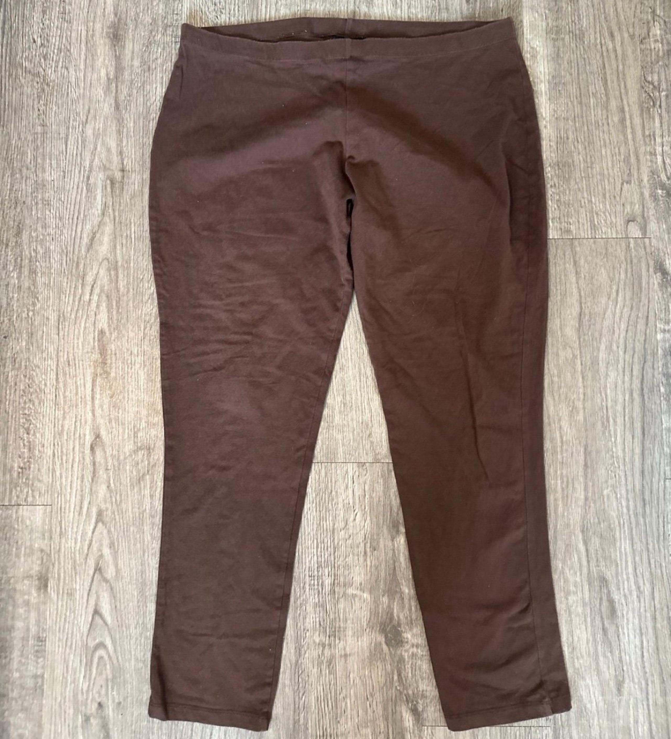 FADED GLORY WOMEN CASUAL LOUNGE BROWN PANTS LEGGINGS SOFT WORKOUT XXL 2XL