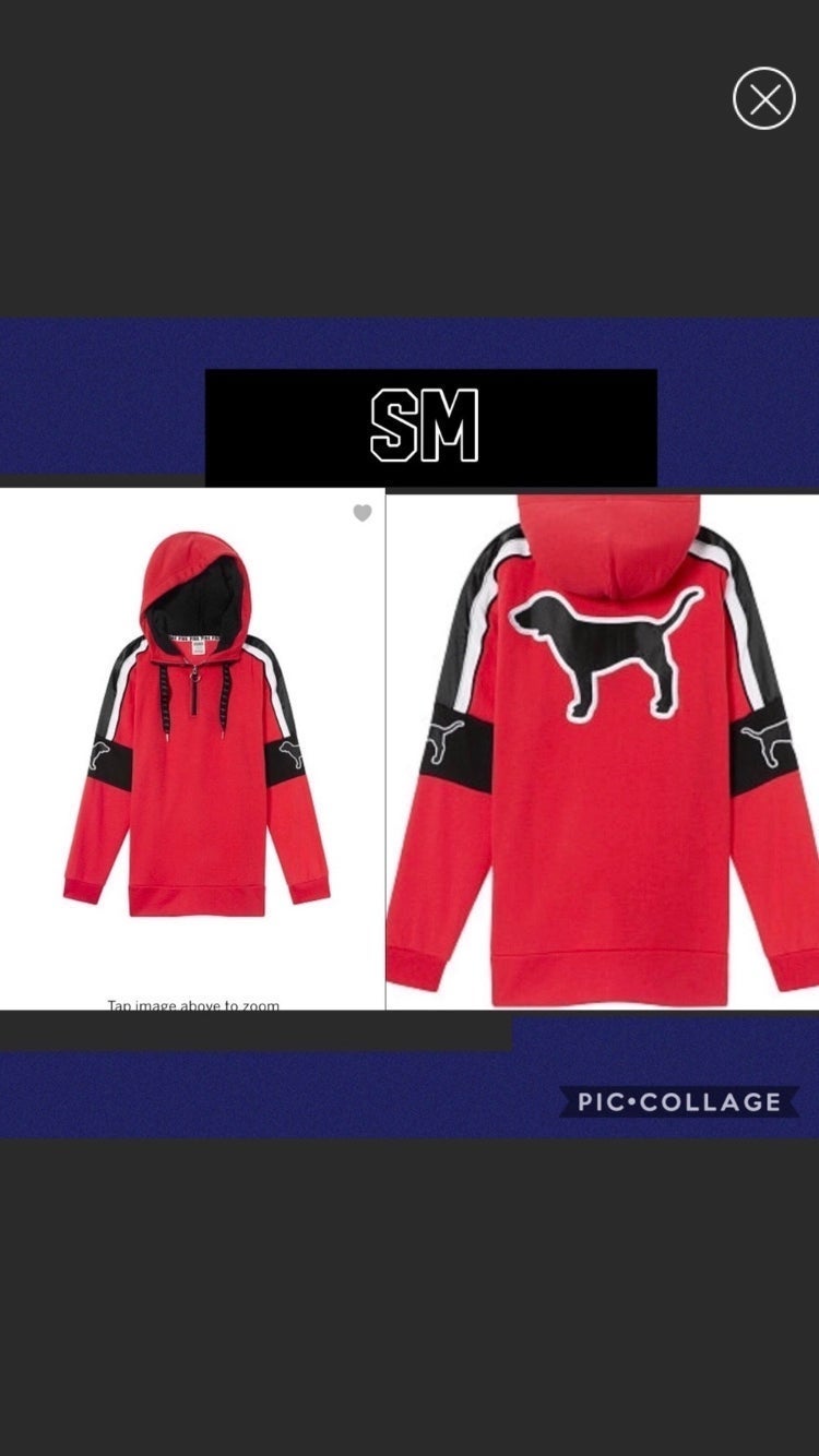 VS PINK SHERPA DOG HOODIE