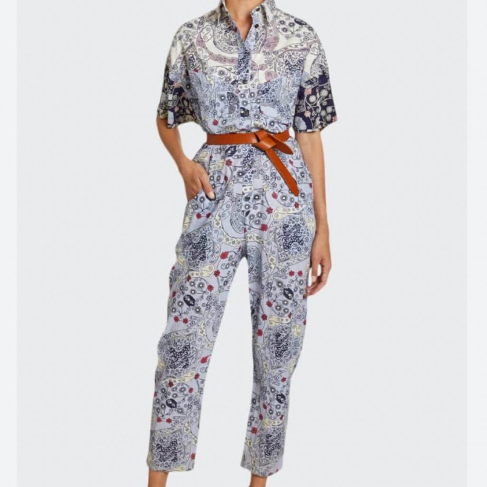 Isabel Marant Étoile Udena Paisley-print Cotton Utility Jumpsuit
