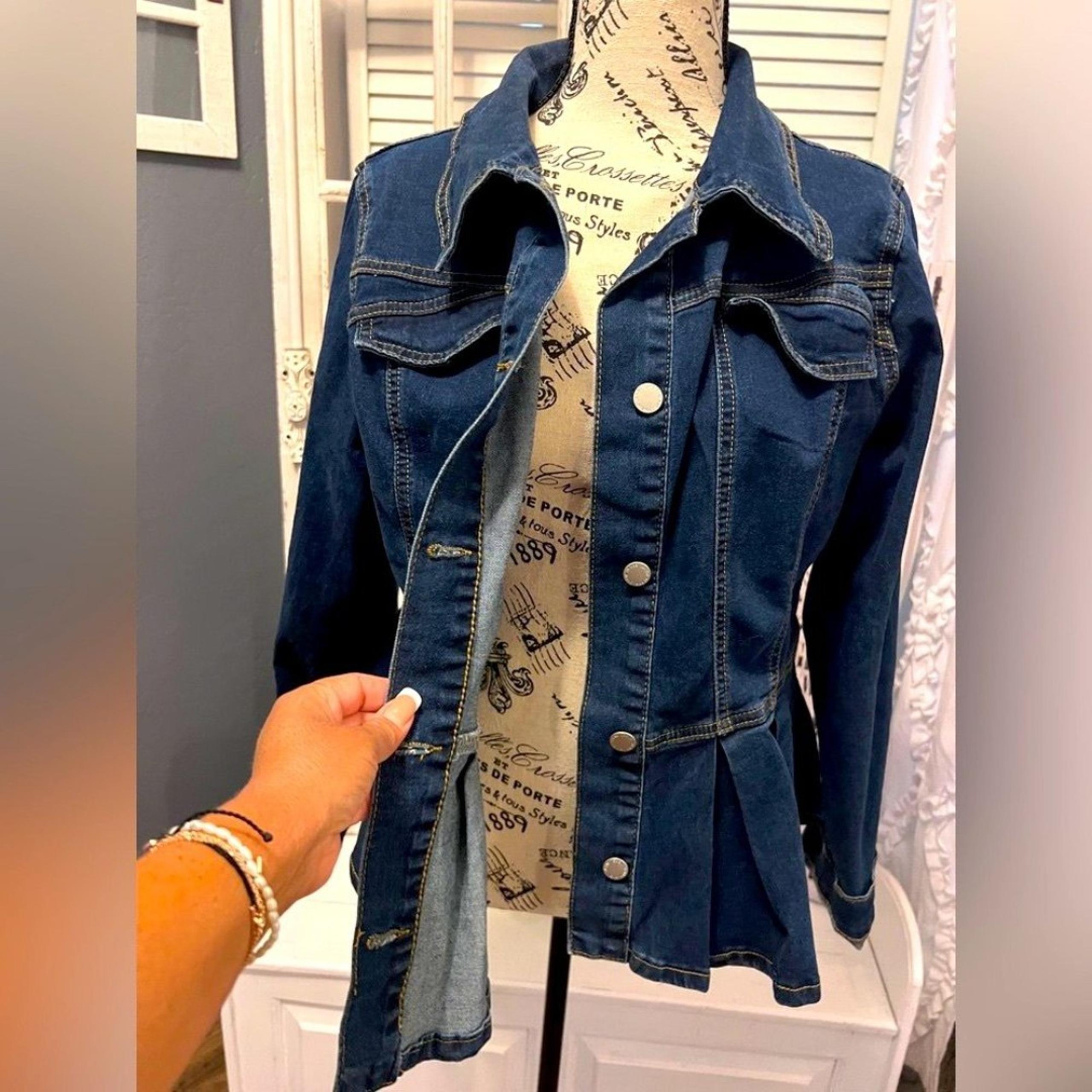 Vintage style peplum Denim Jacket 1X countrycore western cowgirl cottagecore