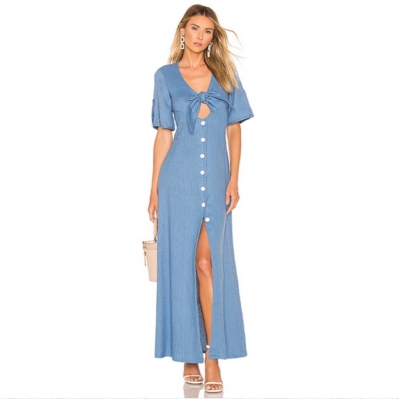 Alexis Jameela Button Front Cut Out Maxi Dress Size Medium