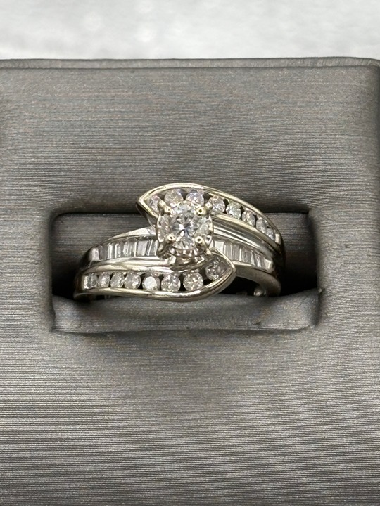 Ladies 14 Karat Diamond Cluster Engagement Ring