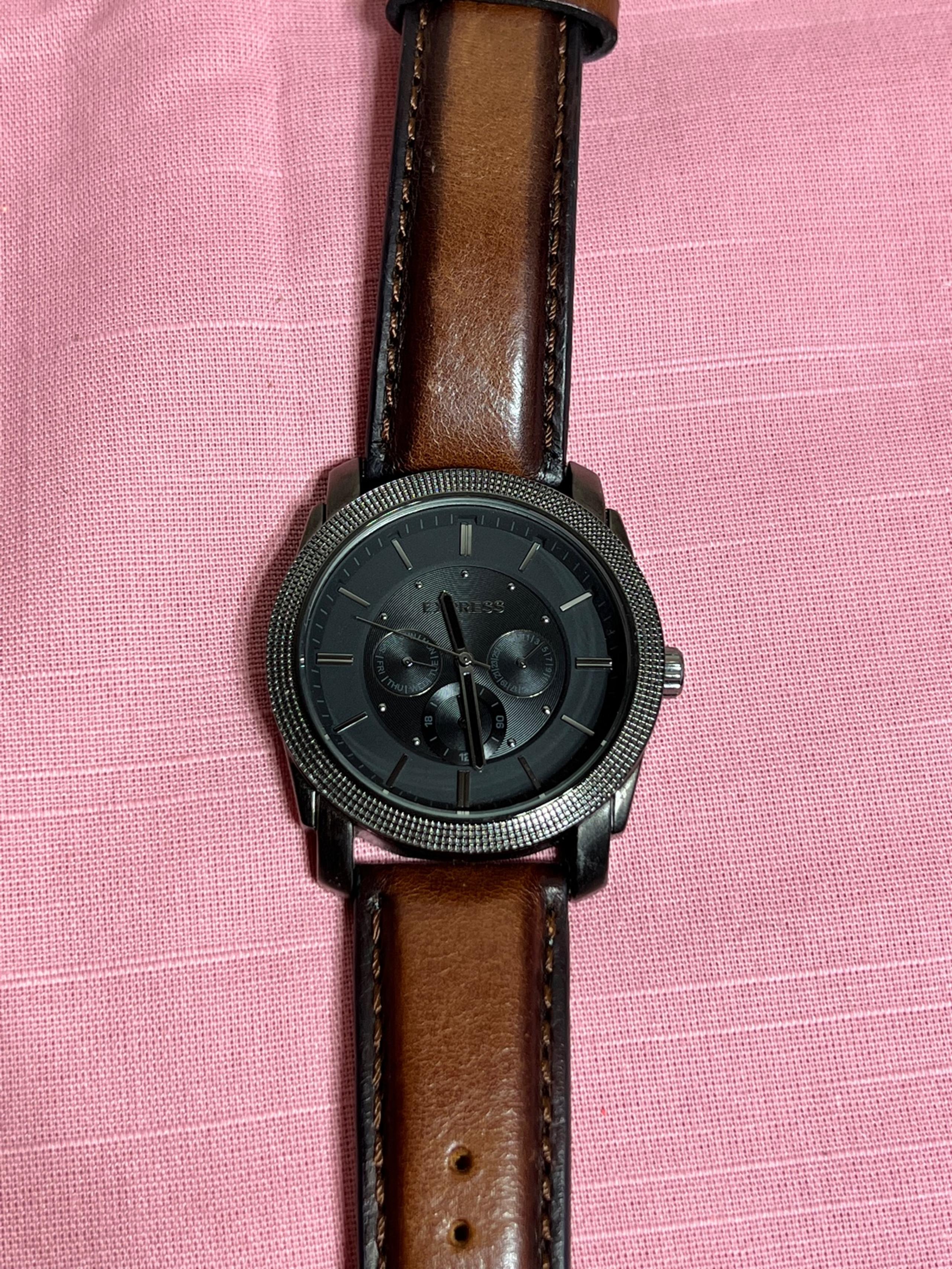 Express Genuine Leather Watch