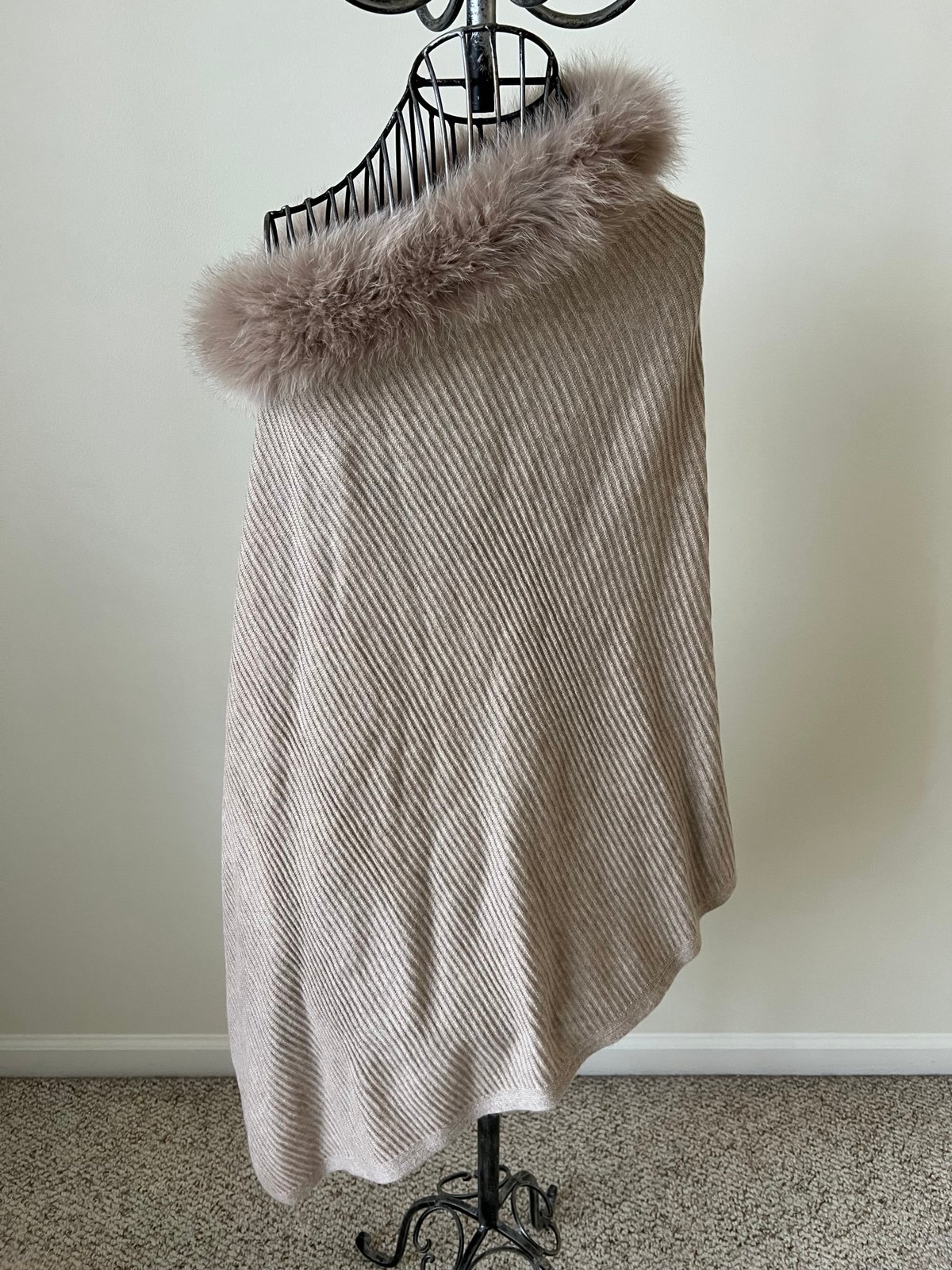 Sofia Cashmere Beige/Latte Poncho – New with Tags!