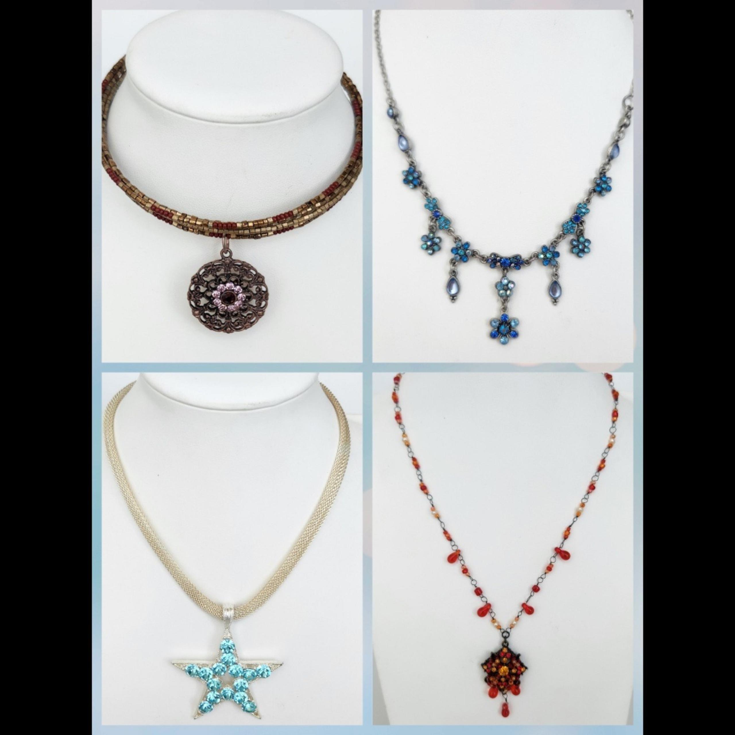 Lot of 4 Necklaces Jewelry Austrian Crystal NEW