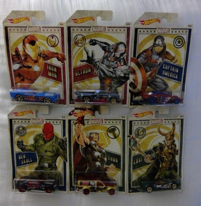 2018 Hot Wheels Marvel Exclusive 6 Car Set