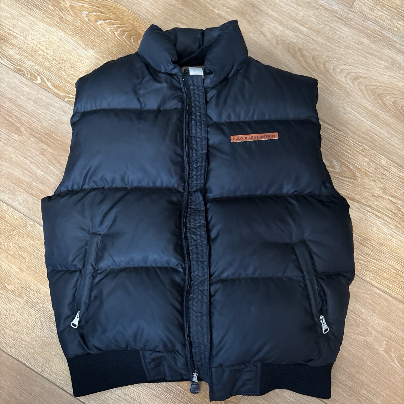 Polo Jeans Company Ralph Lauren Down Waterfowl Black Puffer Zip Vest Medium