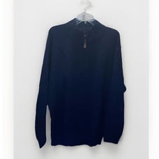 Jos A Bank Mens XXL Wool Blend Cable Knit 1/4 Zip Blue Casual Sweater