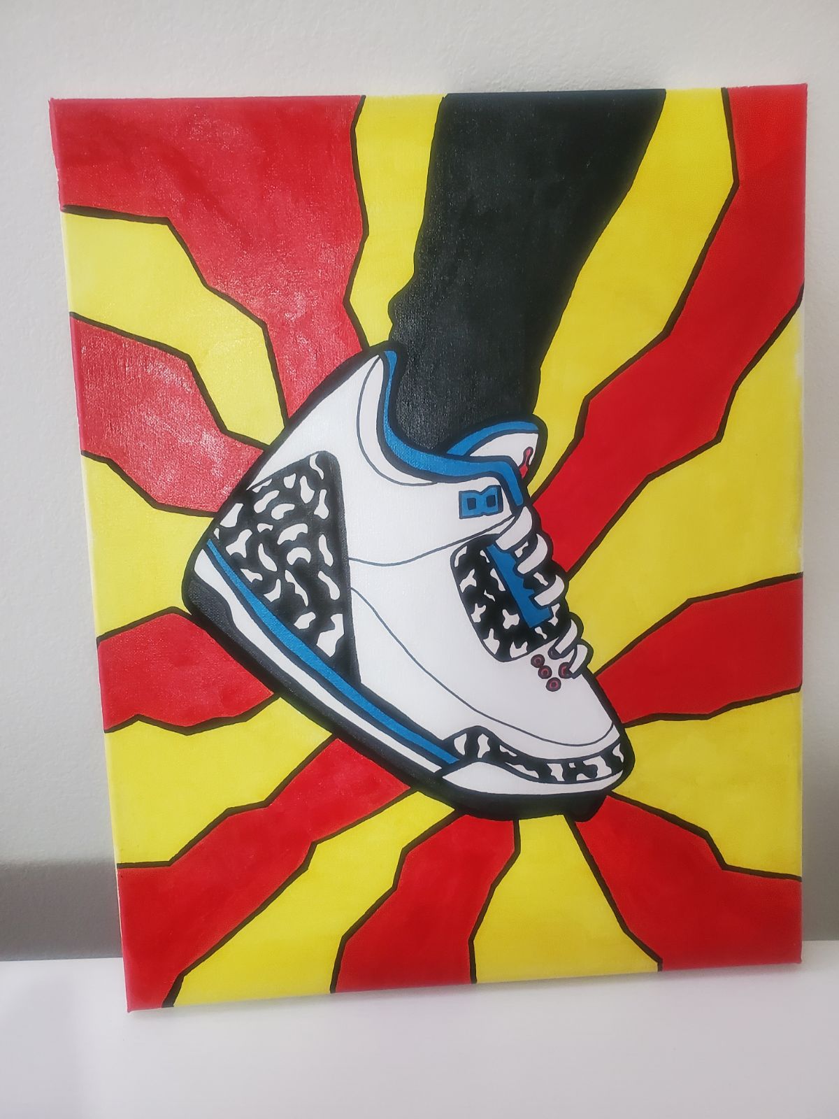 Jordan True Blue 3 Painting Custom Canva