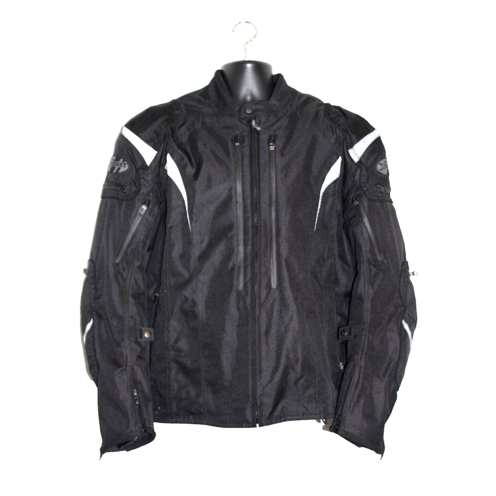 Joe Rocket Men’s Black Padded Motorcycle Jacket 2XL XXL Large Riding Gear