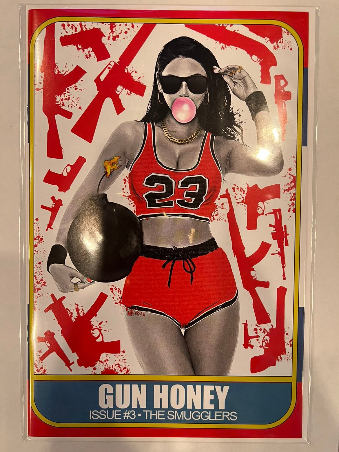GUN HONEY #3 JAVAN JORDAN VARIANT 1986 FLEER HOMAGE C2E2 2021 LIMITED TO 300