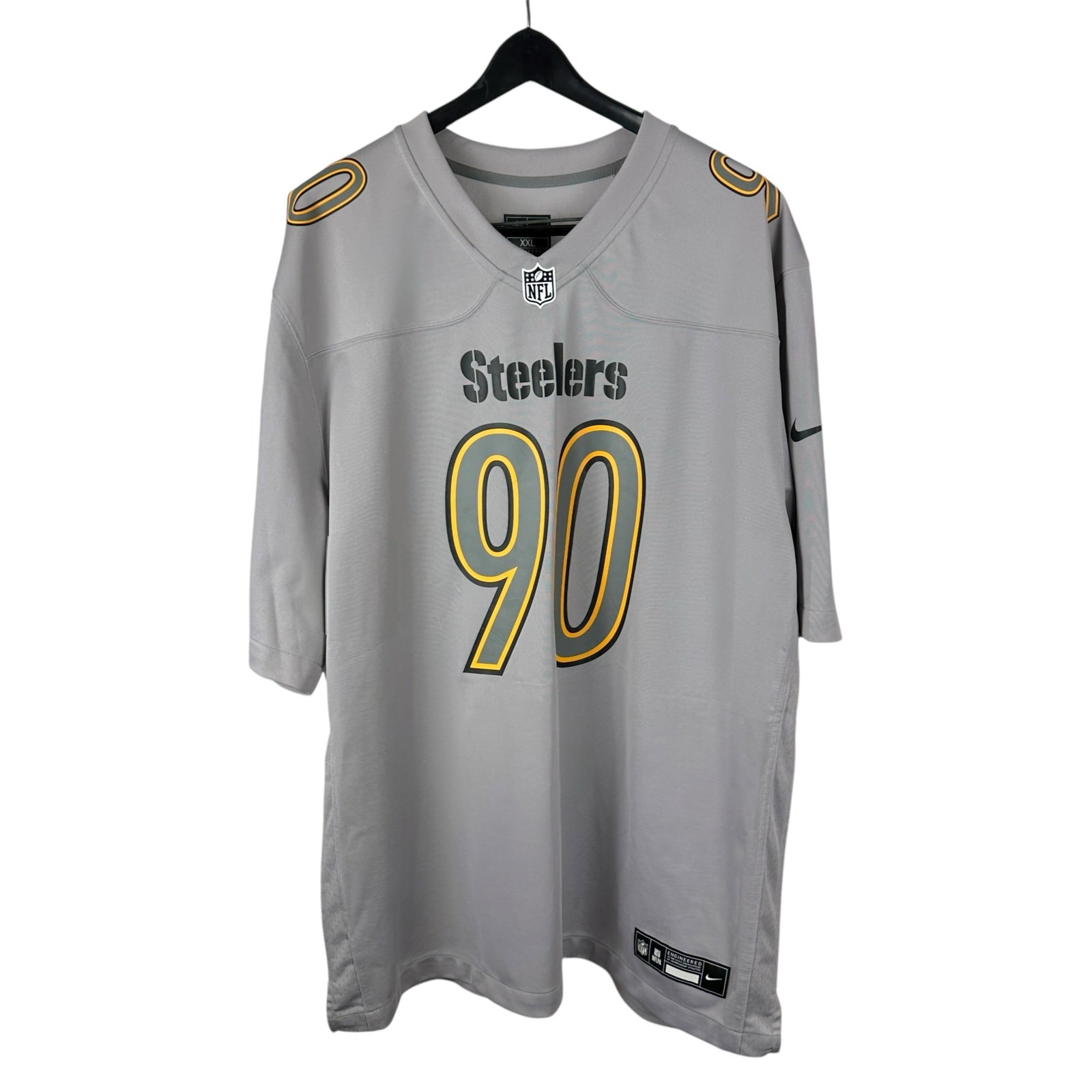 Mens Nike Pittsburgh Steelers TJ Watt Grey NFL Football Jersey Size 2XL