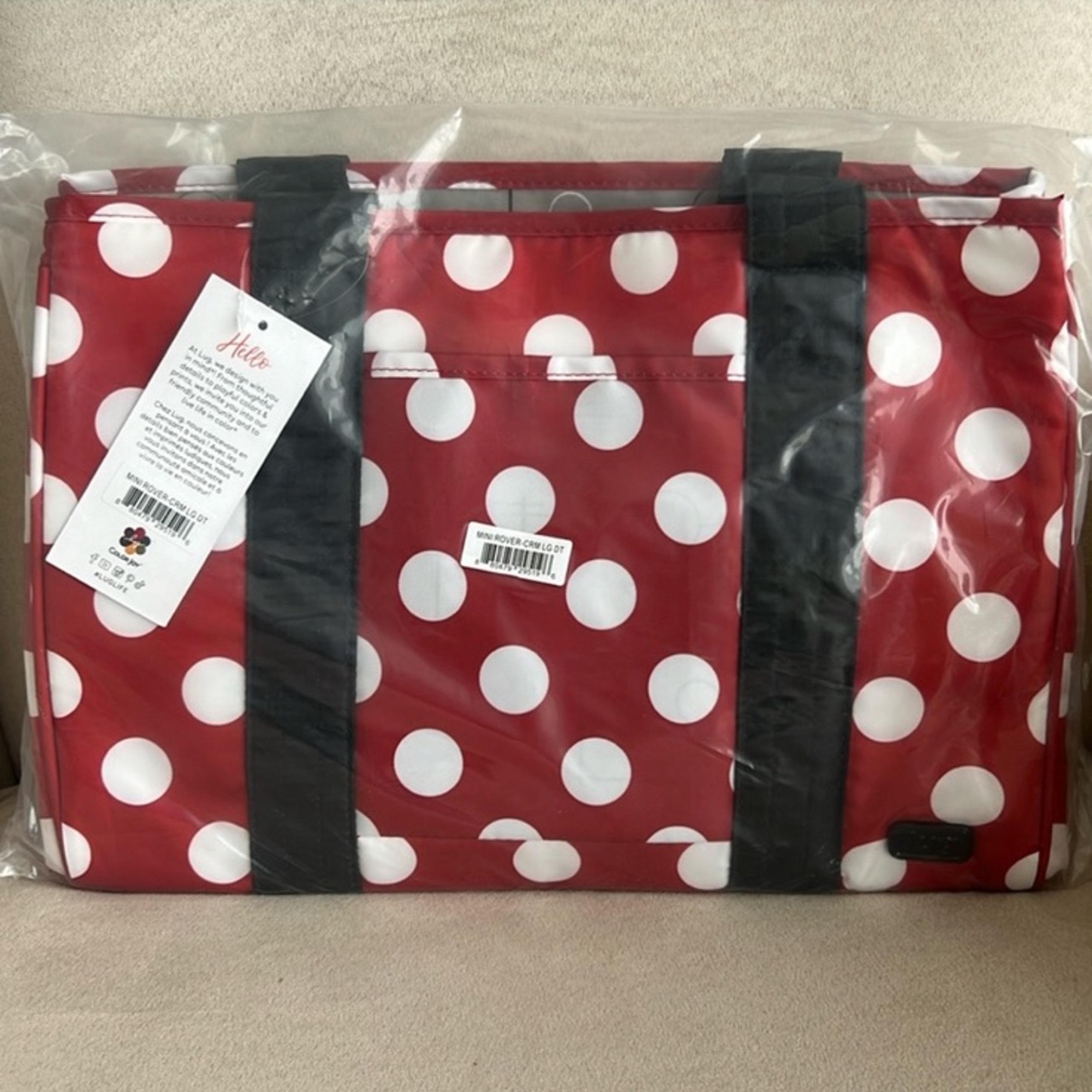 NWT Lug Rover Mini Tote in Crimson Large Dot