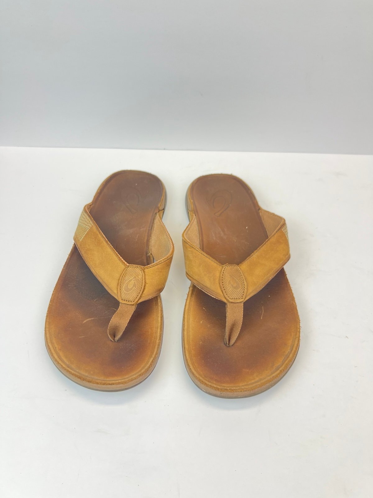 Olukai Tuahine Flip Flop Comfort Sandals Mens US 9 EU 42 Tan / Brown