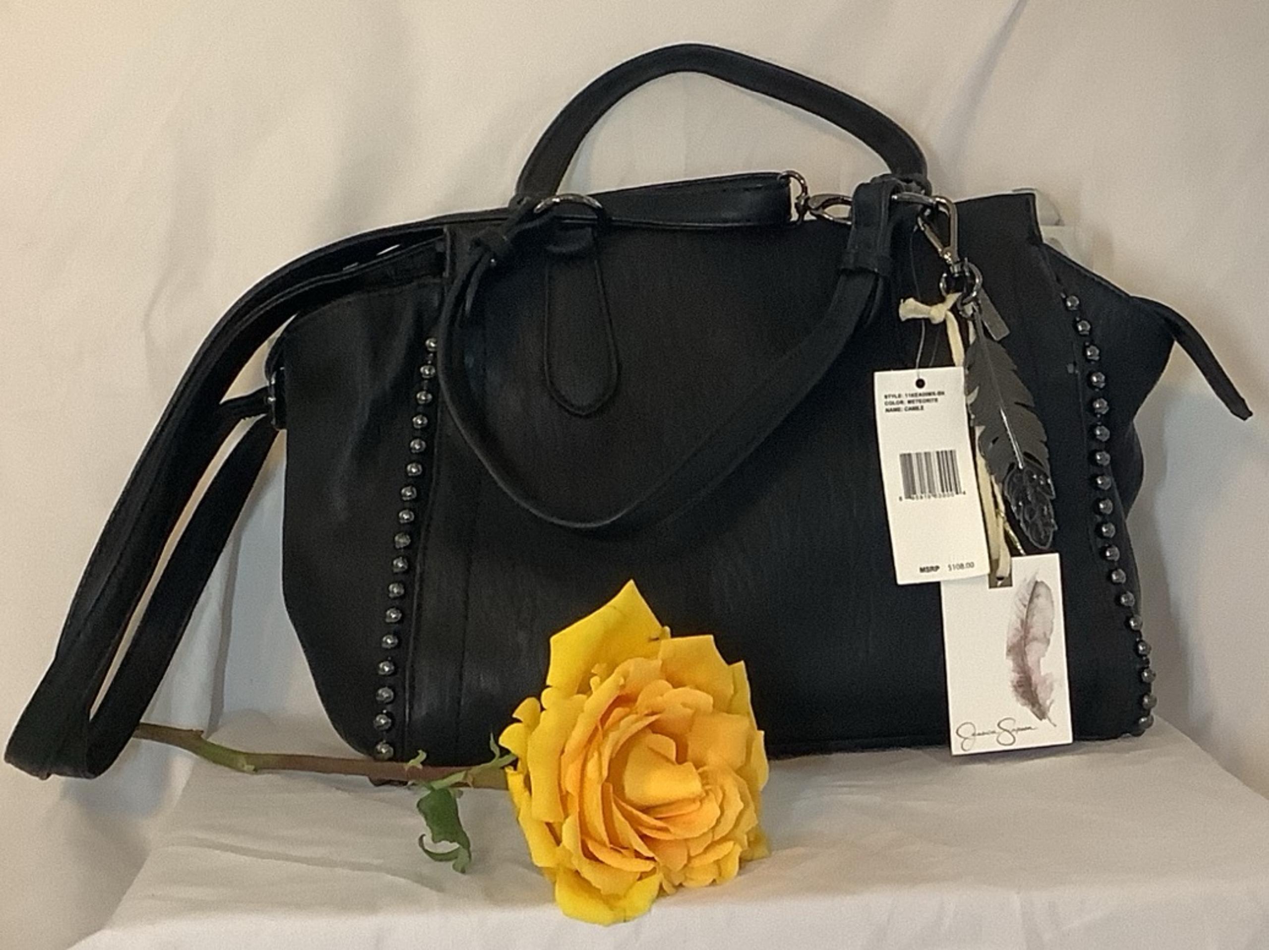 Jessica Simpson Black Satchel Bag with Stud Detail - NWT