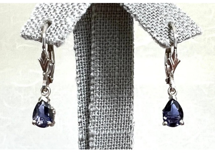 Sterling Silver Iolite Dangle Earrings SE-2546
