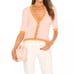 L'Agence Susie Knit Fuzzy Pink Cardigan with Contrast Trim XS