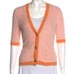 L'Agence Susie Knit Fuzzy Pink Cardigan with Contrast Trim XS