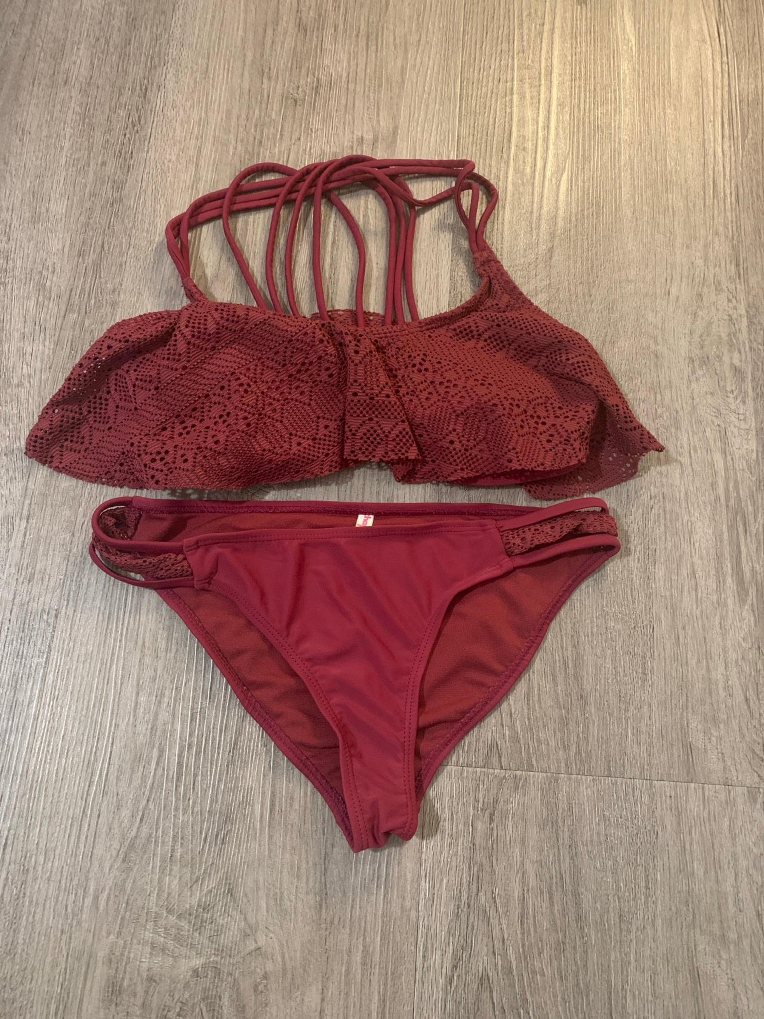 Charlotte Russe red/maroon bikini set