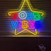 Good Vibes LED Neon Sign, Colorful Star Neon Sign for Wall Decor 15.7*15.7''
