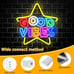 Good Vibes LED Neon Sign, Colorful Star Neon Sign for Wall Decor 15.7*15.7''