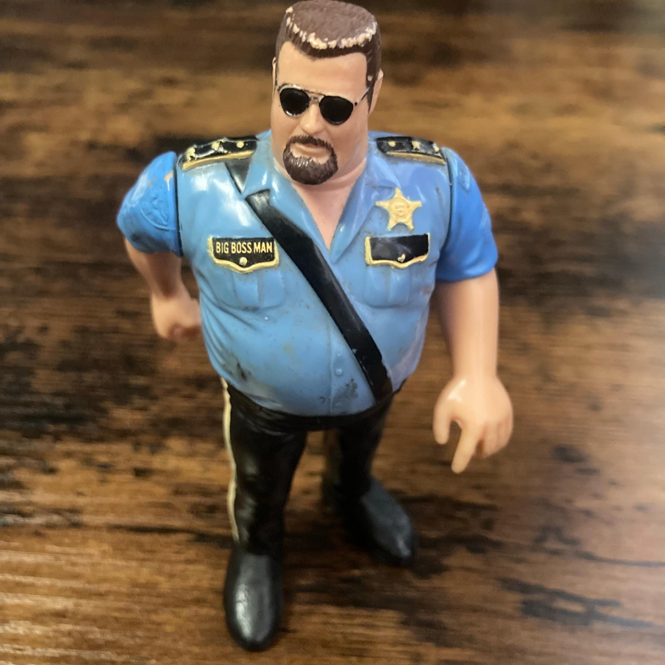 WWE WWF The Big Boss Man Hasbro Action Figure Series 1 Blue Card Wrestling