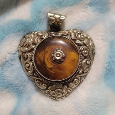 Amber Heart Pendant