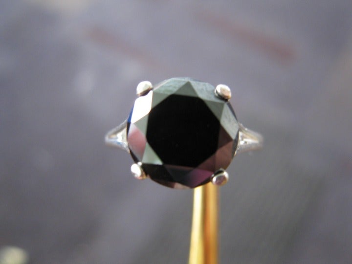3.50ct 100% REAL BLACK DIAMOND RING,FREE DIA TESTER,CERTIFICATE, Sz 5,6,7,8,9,10