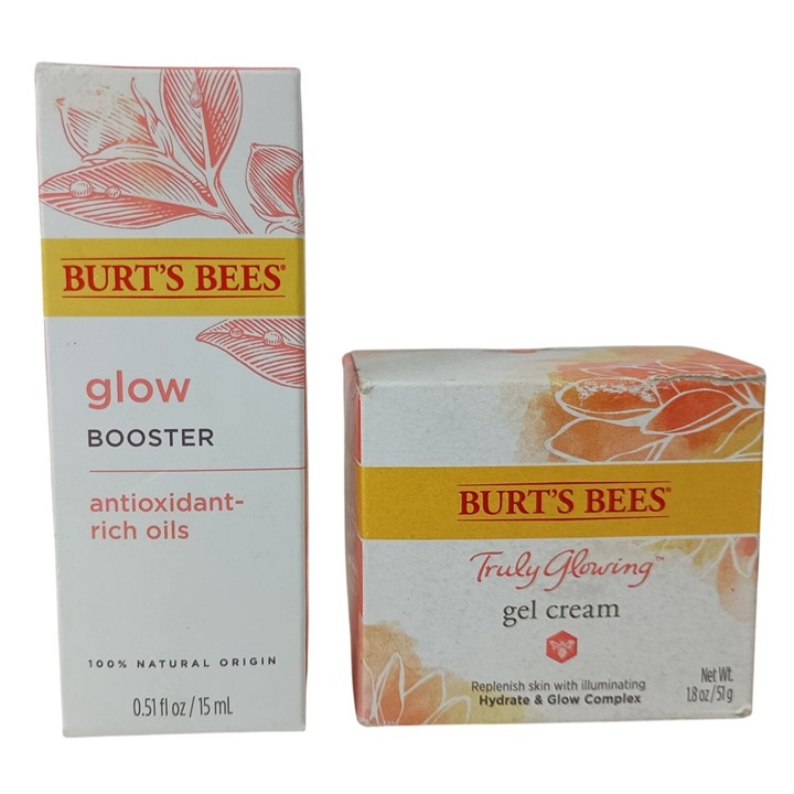 Burt's Bees Truly Glowing Glow Booster 0.51 oz & Gel Cream 1.8 oz Set Nourishing