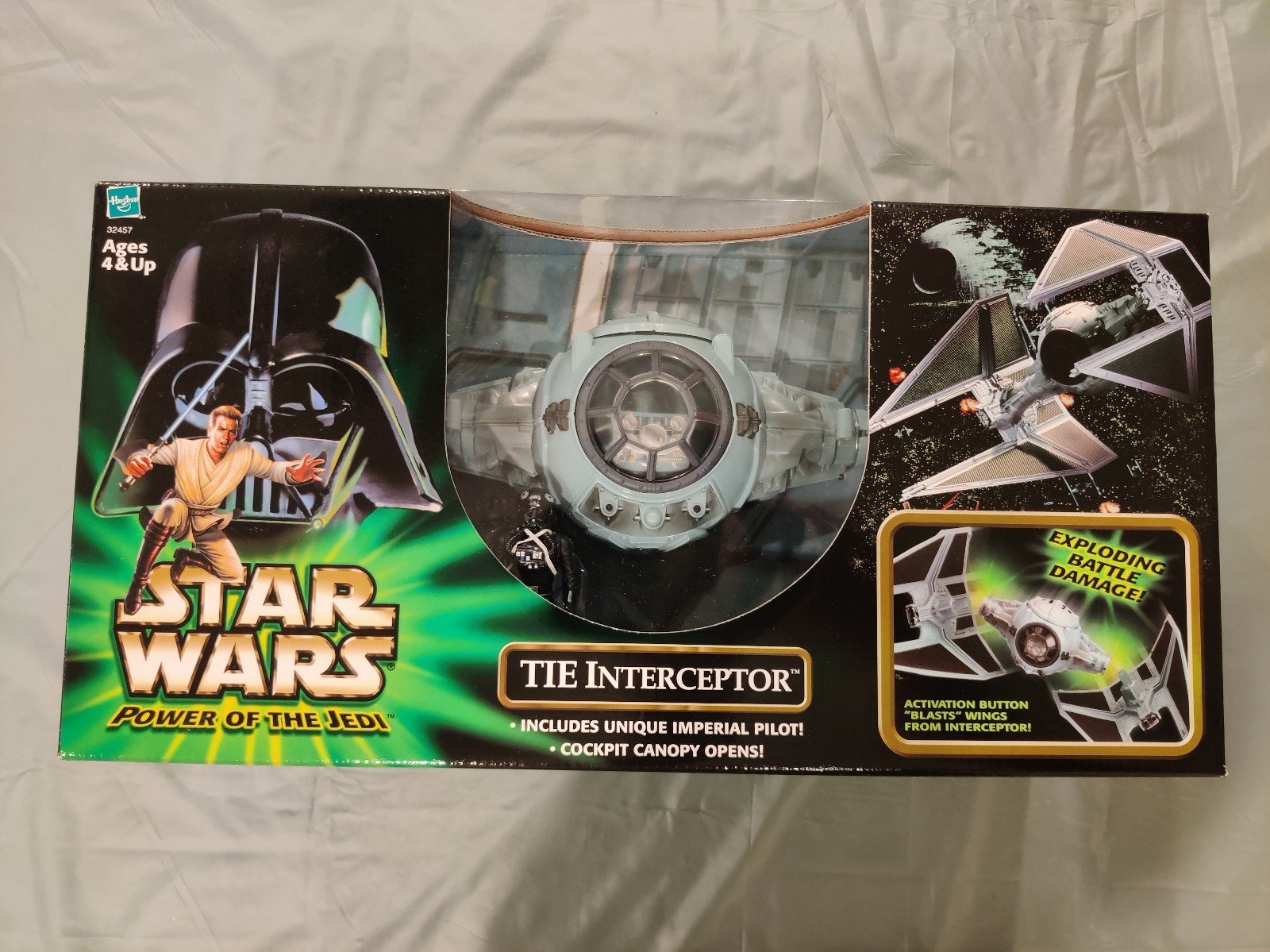 NIB Star Wars Power of the Jedi TIE Interceptor with Imperial Pilot 2001