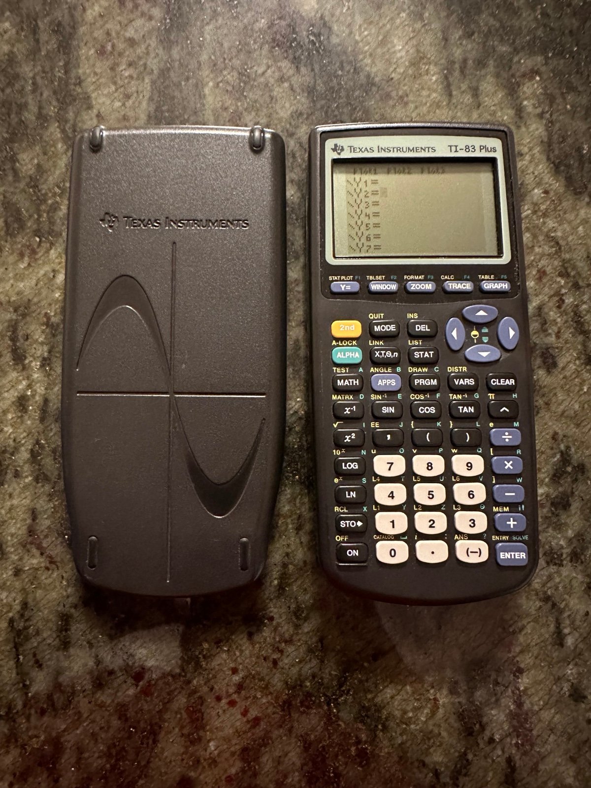 Texas Instruments TI-83 Plus Graphing Calculator Black With Cover Tested Works