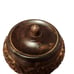Handmade Vintage Carved Wooden Trinket Box With Lid Floral Design 3.5 Inch Heigh