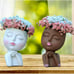 White Face Planter, Head Plant Pot, Plant Pots Indoor, White Vase 7.2 Inch