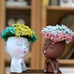 White Face Planter, Head Plant Pot, Plant Pots Indoor, White Vase 7.2 Inch