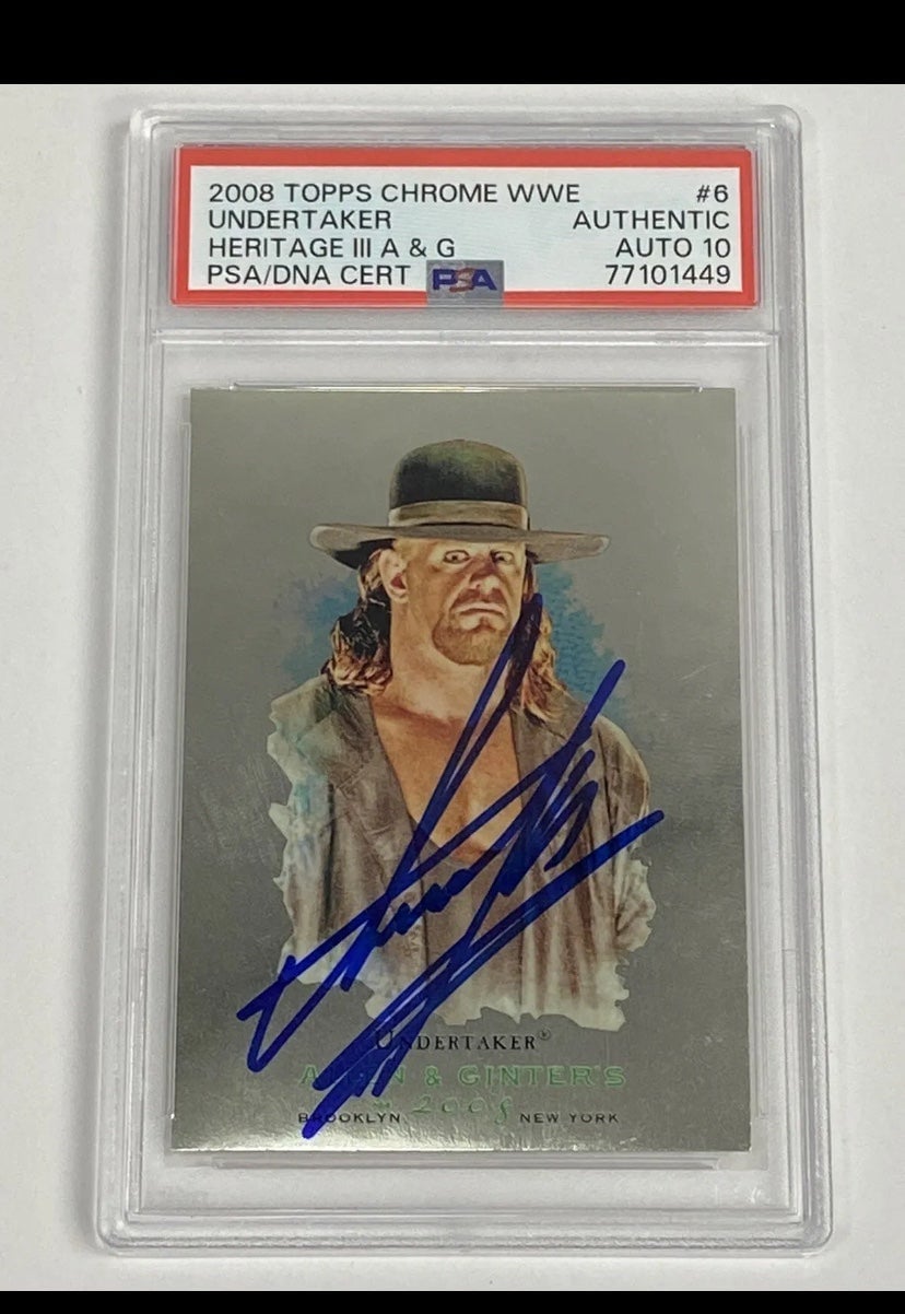UNDERTAKER 2008 Topps Chrome #6 Heritage Allen & Ginter Signed PSA DNA 10 Auto