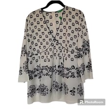 NWT United Colors of Benetton Print Babydoll Top, L