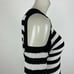 Rag Bone Open Shoulder Stripe Knit Top Long Sleeve Black White Pullover Women XS