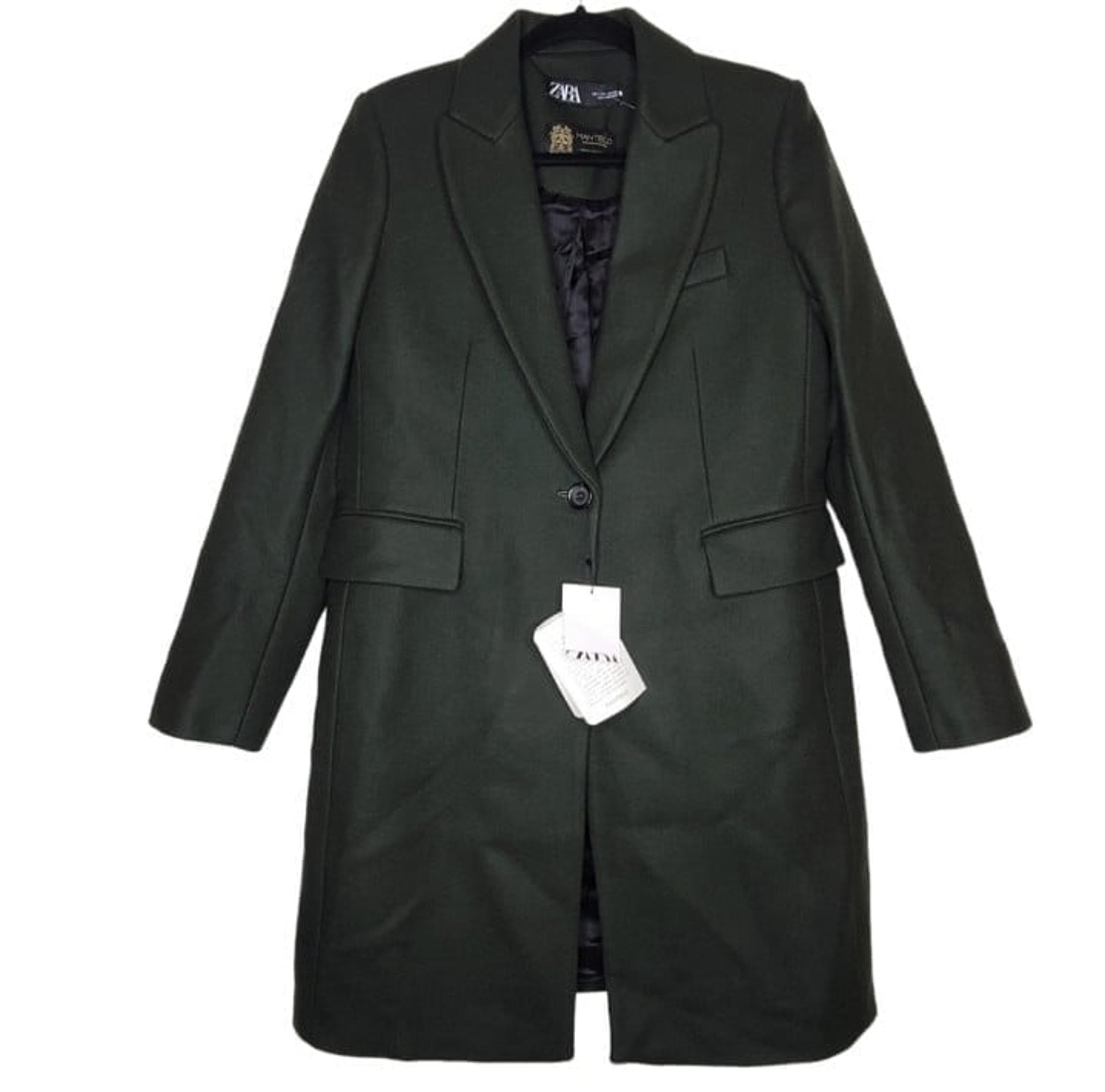 Zara Menswear Style Manteco Italian Wool Long Coat 2347/744/503 Small NWT