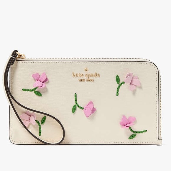 kate spade NWT! 179 MSRP Lucy Applique Medium L-Zip Wristlet